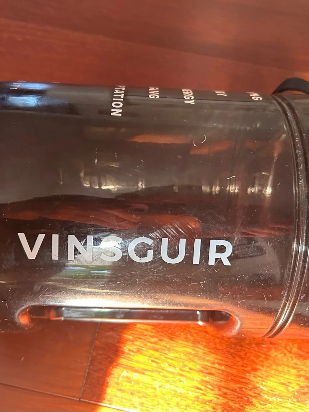 VINSGUIR Water Bottle (Motivational Time-Marker- Smoke Black